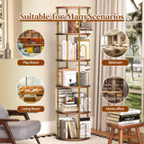 neatevday 5 Tier Rotating Bookshelf, 360° Display Rotating Bookshelf Tower, Tall Spinning Book Shelf, Space Saving Floor Standing Spinning Bookcase for Living Room, Bedroom, Office neatevday