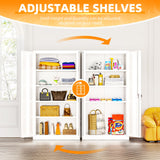 INTERGREAT Metal Storage Cabinets 72” White Garage Steel Storage Cabinet with Doors and Shelves, Metal Tool Cabinet, Steel File Cabinet for Home Office, Basement, Warehouse, Classroom（Anti Tipping） INTERGREAT