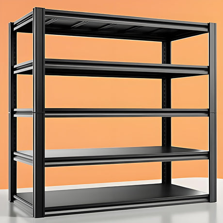Darubtes Storage Shelving Unit Height Adjustable Heavy Duty Garage Shelves Metal Organizer Utility Rack 3200LBS for Kitchen,Plants,Books,Clothes Storage Black 83" H x 55" W x 23.2" D 5-Tier Darubtes