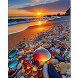 TOCARE Beach Paint by Numbers Kit for Adults Beginner, Adult Paint by Number Canvas Sunset Beach, Oil Painting Paint by Numbers Adult Nature Scenes 16x20inch TOCARE