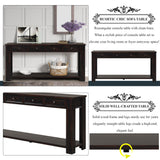 LKTART Solid Wood Console Table 63 in Sofa Table with Storage Drawers and Bottom Shelf Farmhouse Entryway Table for Hallway Foyer Sofa Couch Table LKTART