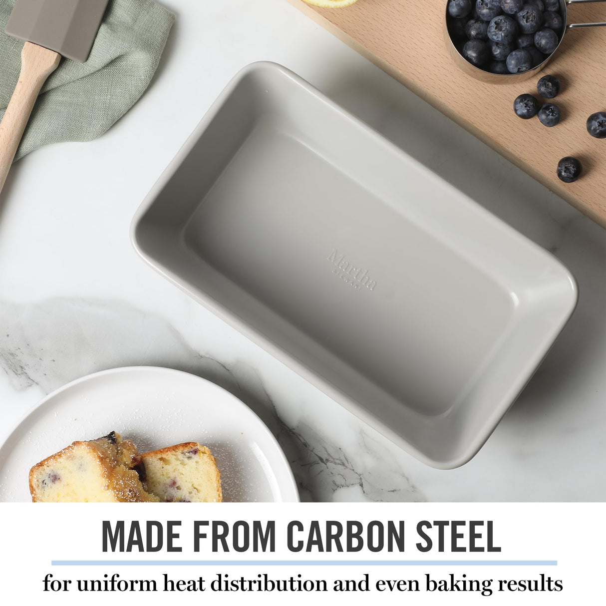 Martha Stewart Gallen 9 Inch Nonstick Carbon Steel Loaf Pan - Cool Grey Martha Stewart