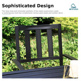 MFSTUDIO Outdoor Dining Set for 4, Patio Table and Chairs Set with Umbrella Hole, Metal Patio Furniture Set for Deck/Backyard/Poolside/Garden MFSTUDIO