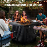 Ciays 32 Inch Propane Fire Pit, CSA-Listed Outdoor Gas Fire Pit 50,000 BTU Steel Fire Pit Table with Lid, Add Warmth and Ambience to Gatherings and Parties On Patio Deck Garden, Black,CIFPT4B Ciays