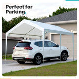ADVANCE OUTDOOR 10x20 ft Carports Heavy Duty Car Canopy Garage Party Tent Boat Shelter, Adjustable Height from 9.5 ft to 11 ft, White ADVANCE OUTDOOR