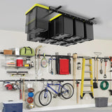 BEAMNOVA Overhead Garage Storage Rack,Ceiling Bin Rails Storage Heavy Duty Metal Garage Ceiling Storage Racks,Overhead Tote Storage Rail System,Overhead Bin Storage (Black) 48" x 48" BEAMNOVA