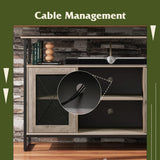 WLIVE TV Stand 55 inch TV, Tall Entertainment Center with Storage, Farmhouse Industrial TV Console for Bedroom Living Room, Greige WLIVE