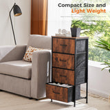 Sweetcrispy 4 Drawer Dresser, Fabric Storage Tower Organizer with Sturdy Steel Frame and Wood Top, Easy Pull Handles, for Bedroom, Closet, Entryway, Hallway, Brown Sweetcrispy