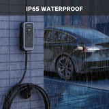 Mustop Level 1 & 2 EV Charger J1772 (40 Amp, 240 Volt, 20ft Cable),ETL Wall Connector Dual Use EV Portable NEMA 14-50 & 5-15 Wi-Fi Enabled with Holder for EV and Hybrid Vehicles mustop