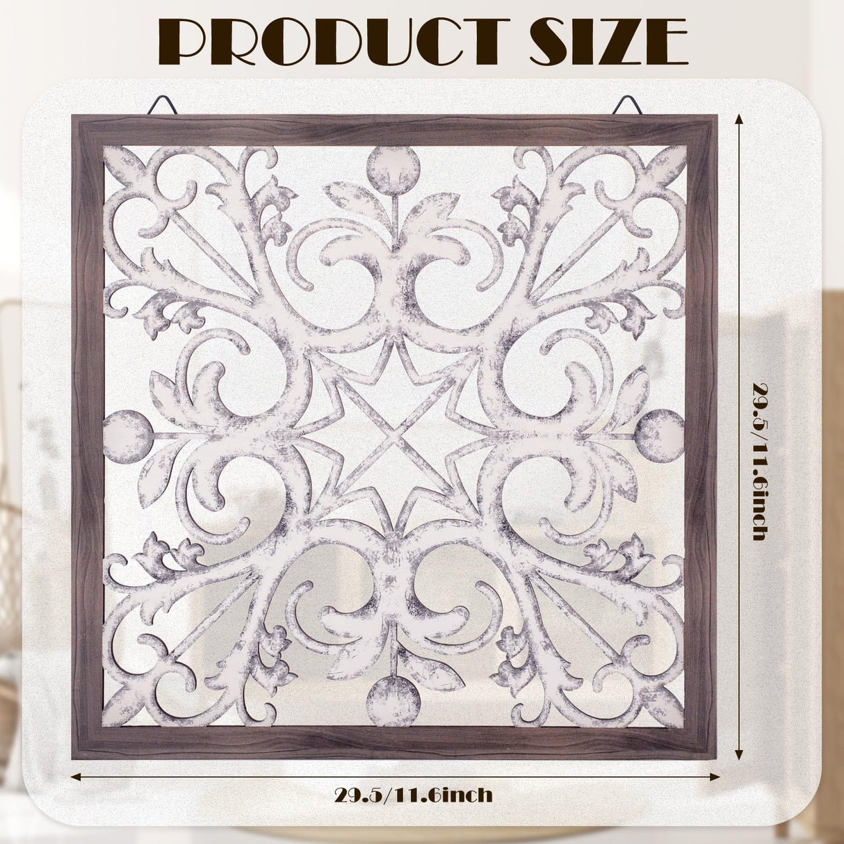 Tatuo 4 Pcs Wood Wall Art Wall Decor Farmhouse Wall Decor for Living Room Wooden Decorative Wood Panels Modern Wall Plaque for Home Kitchen Dining Room(Brown, White,Square) Tatuo