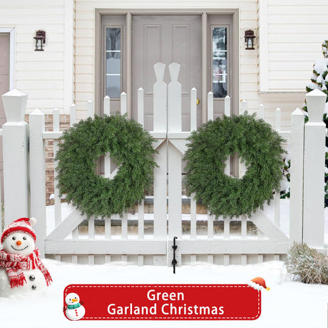 26 Inch Christmas Wreaths for Front Door Realistic Large Winter Greenery Pine Cedar Wreaths for Windows Xmas Holiday Home Table Mantle Yard Farmhouse Wall Door Porch Hanging Decor Outdoor Indoor RHTRJ