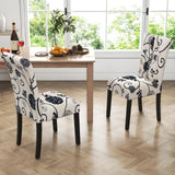 Giantex Upholstered Dining Chairs Set of 2, Tufted Fabric Kitchen Chairs w/Padded Seat & Rubber Wood Legs, Farmhouse Accent Chairs w/Patterns, Armless Dining Room Chairs for Restaurant, Living Room Giantex