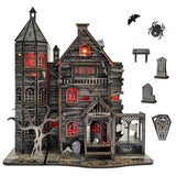 DIY Mini House Kit, Miniature Haunted House Kits with LED Accessories Furniture, 3D Wooden Puzzles for Adults, Dollhouse Craft Gifts for Girls, Boys, Teens Dibetoy