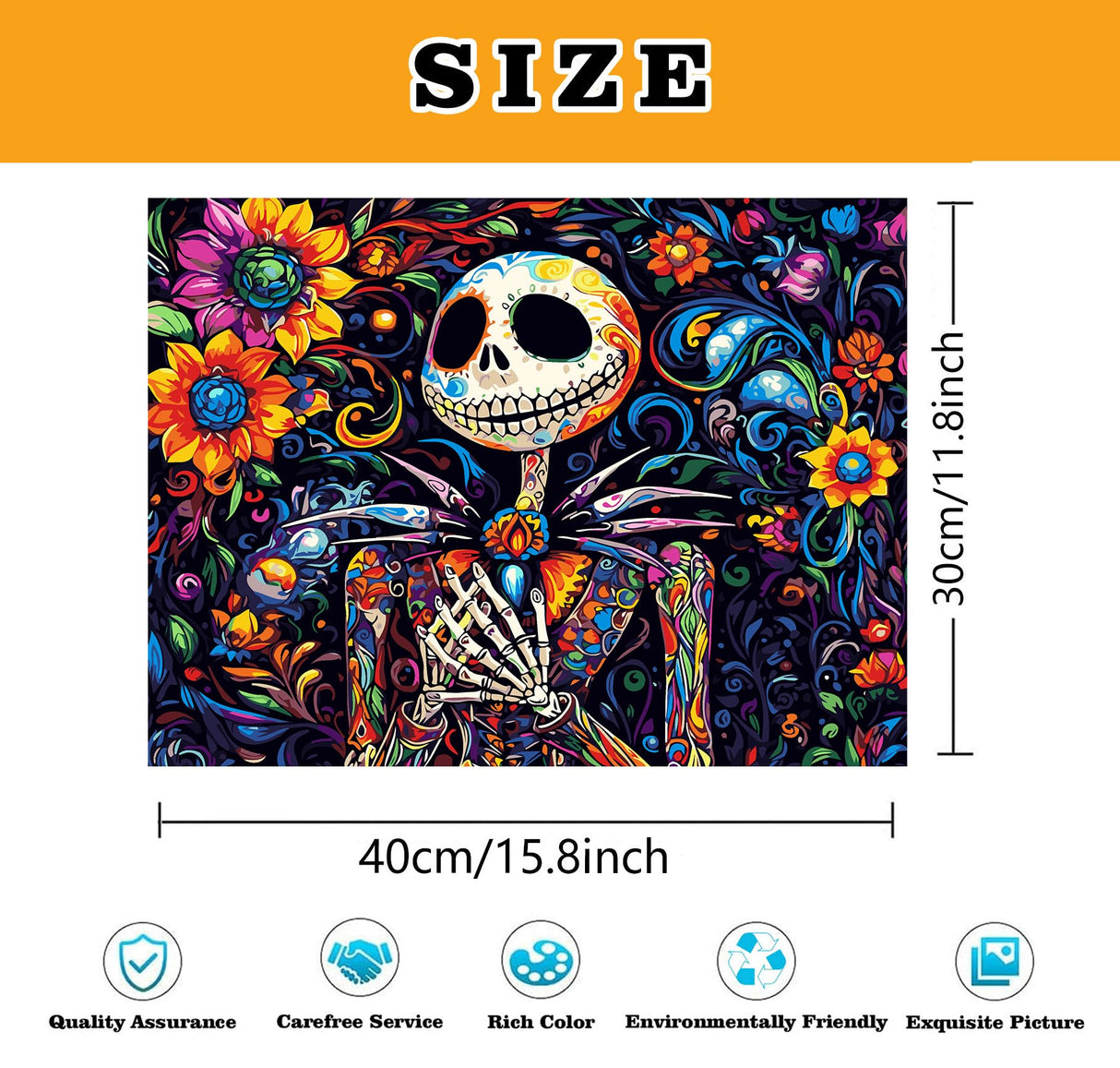 Meothan Jack Paint by Numbers Kits for Adults Beginners-Halloween Paint by Number for Adult, Adults Easy Canvas Paint by Numbers for Home Decor and Gifts 16X12 inch Nightmare Before Christmas Meothan