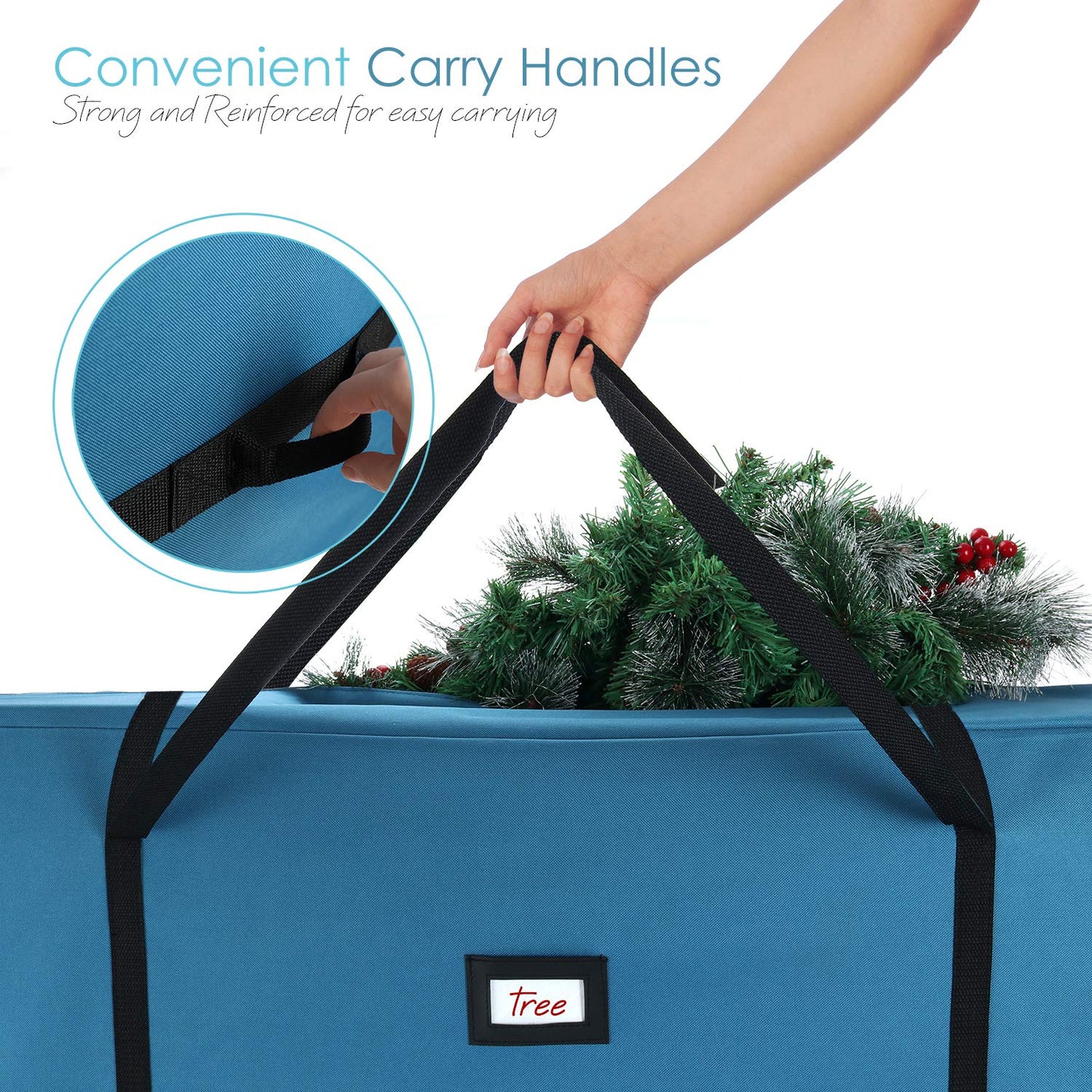 Christmas Tree Storage Bag - Extra Large Tree Rolling Storage Bag - Fits Upto 9 ft. Artificial Disassembled Trees, Durable Handles & Wheels for Easy Carrying & Transport - Tear Proof Oxford Duffle Bag