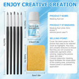 WANJAO Masking Fluid for Watercolor Painting, Liquid Masking Tape with Silicone Pens Cleaning Brush for Painting Fast Drying Easy Peel Use to Art Watercolor Supplies Retouching Covering, 30ml White WANJAO