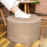 AbunHeri Outdoor Ottoman Outdoor Ottomans for Patio 19x12 Inches Modern Lightweight Foam Stuffed Pouf Outdoor Footstool Footrest Foot Stool Waterproof (Coffee) AbunHeri