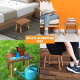 ENKEZI Shower Bench - Shower Foot Rest 12 in, Shower Stool for Shaving Legs, Rustic Scandinavian Stool - Multi-Purpose Wood Plant Stool, Adult Step Stool, (Scandinavian) ENKEZI