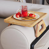Danfoxer Couch Arm Tray Bamboo Sofa Armrest Tray Sofa Arm Clip Table Multi-Function Arm Table for Eating/Drinks/Remote Control Danfoxer