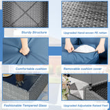 Shintenchi 5 Pieces Outdoor Patio Furniture Sets, Patio Sectional Sofa Couch, Furniture Modular Patio Conversation Sets Patio Sofa with Coffee Table (Aegean Blue) Shintenchi