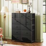 WLIVE Tall Dresser for Bedroom, Fabric Dresser Storage Tower, Dresser & Chest of Drawers Organizer Unit with 11 Drawers, Storage Cabinet, Hallway, Closets, Steel Frame, Wood Top WLIVE