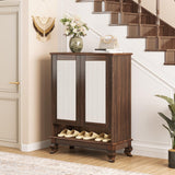 Tribesigns Shoe Cabinet for Entryway, 6-Tier Large Shoe Storage Cabinet with Doors and Adjustable Shelves, Wooden 24-Pair Shoe Rack Organizer Cabinet, Dark Walnut Tribesigns