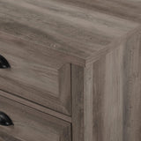 Walker Edison Hazel Modern Farmhouse 3 Drawer Framed Nightstand with Half-Moon Handles, 25 Inch, Grey Wash Walker Edison