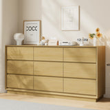 wanan 63'' Wooden Dresser for Bedroom, Large Dresser with 9 Deep Chests of Drawers for Bedroom, Living Room, Closet wanan