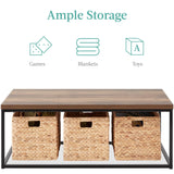 Best Choice Products 44in Modern Industrial Style Rectangular Wood Grain Top Coffee Table, Rustic Accent Furniture for Living Room w/Metal Frame, 1.25in Thick Butcher Block Tabletop - Brown Best Choice Products