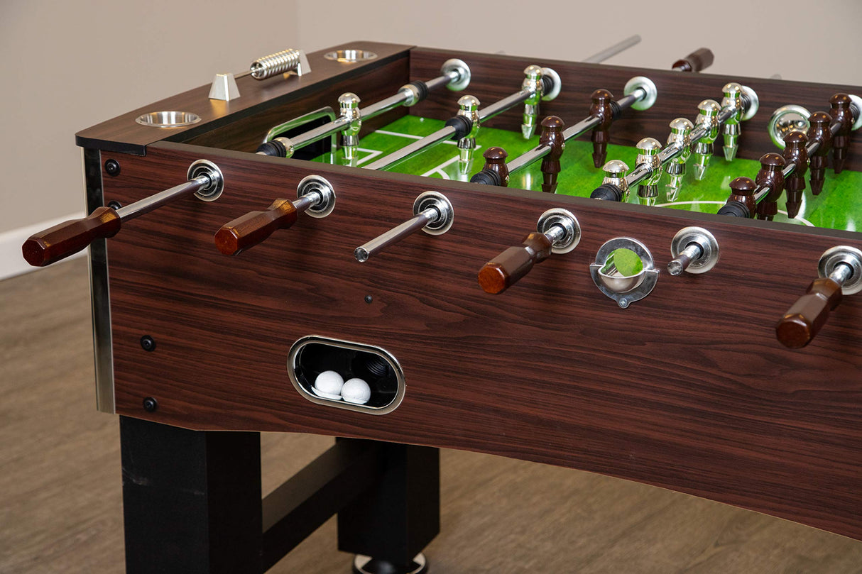 Hathaway 56-Inch Primo Foosball Table, Family Soccer Game with Wood Grain Finish, Analog Scoring and Free Accessories Hathaway