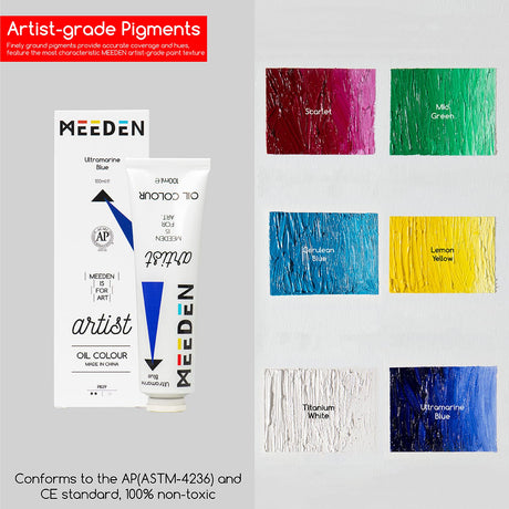 MEEDEN Oil Painting Kit, Painting Sets with Sketch Easel Box, Professional Art Paint Supplies Kit with Paint Brushes, Palette Knives, Canvases for Painting Supplies for Adults MEEDEN