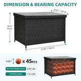 YITAHOME 230 Gallon Wicker Deck Box, XXL All-Weather Outdoor Storage Box, Rattan Storage Bin for Patio Furniture, Outdoor Cushions, Pool Storage and Garden Tools - Black YITAHOME