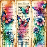 5D Butterfly Diamond Painting Kits for Adults Beginners,DIY Musical Score Diamond Art,Full Round Drill Diamond Dot Gem Art Kits,Home Wall Decor 14x14 Inch AREOPNMG