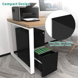 YITAHOME 3-Drawer Slim File Cabinet with Lock, Mobile Metal Office Storage Filing Cabinet, Legal/Letter Size, Pre-Assembled File Cabinet Except Wheels Under Desk - Black YITAHOME