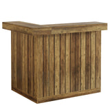 Tribesigns Bar Table, L Shaped Home Bar Unit for Home, 4-Tier Corner Liquor with Storage Shelves and Wine Glasses Holder, Industrial Wine Cabinet Reception Desk for Basement (1, Brown) Tribesigns