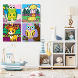 Benjenes 4 Pack Animal Paint by Number Kit for Kids Paint by Numbers Ages 8-12 Paint by Numbers Kits Children Beginner for Anime Drawing Kit Color by Numbers Kit for Kids 8x8 Inch Benjenes