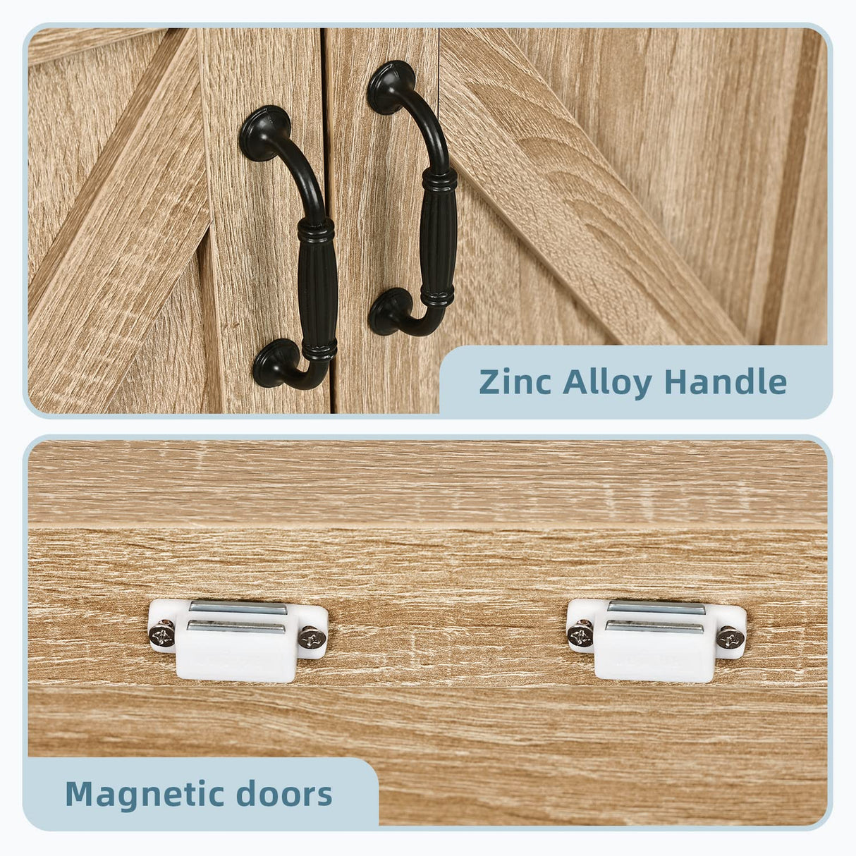 28" Natural Color Bathroom Vanity, Rustic Fixture Standing Pedestal Cabinet with White Ceramic Sink SOLIDEE