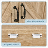 28" Natural Color Bathroom Vanity, Rustic Fixture Standing Pedestal Cabinet with White Ceramic Sink SOLIDEE