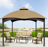 SCOCANOPY Beige Ripstop Replacement Top for Lowe's Allen Roth 10X12 Gazebo Model #GF-12S004B-1/ GF-12S004BTO/TPGAZ17-002C SCOCANOPY