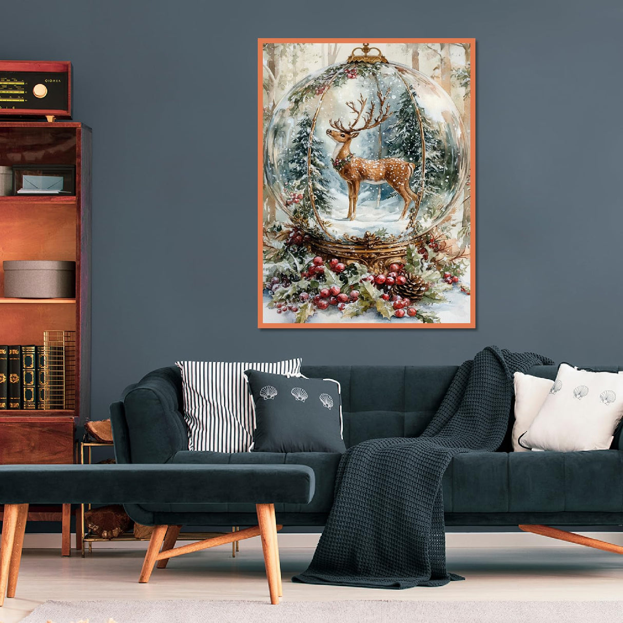 MRMIOOM 5D Christmas Diamond Painting Kits for Adults, DIY Christmas Deer Diamond Art Kits for Beginners, Full Round Rhinestone Gem Art Crafts Paintings for Home Wall Decor 12"x16" MRMIOOM