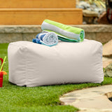 Jaxx Leon Outdoor Bean Bag Ottoman, White Jaxx