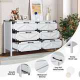 QHITTY 6 Drawers Dresser for Bedroom, Farmhouse Barn Chest of Drawers, Modern Storage Organizer Dresser for Bedroom, Hallway, Living Room QHITTY