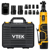 VTEK 3/8" Cordless Ratchet Wrench 16.8V Power Ratchet Wrench,40 Ft-lbs 400 RPM Electric Battery Ratchet Wrench VTEK
