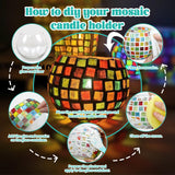 Glass Mosaic Candle Holder Kit, DIY Stained Glass Kit for Kids Adults Home Decor Fun Arts and Crafts Gifts for Kids Teens Adults Valentine Birthday Mother’s Day Gifts for Girls & Boys 6-8, 8-12 goldentime