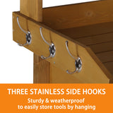 MUPATER Potting Bench Garden Table for Outdoors with Removable Stainless Sink, Planting Work Bench with Storage Shelves and Drawer, Natural Wood MUPATER