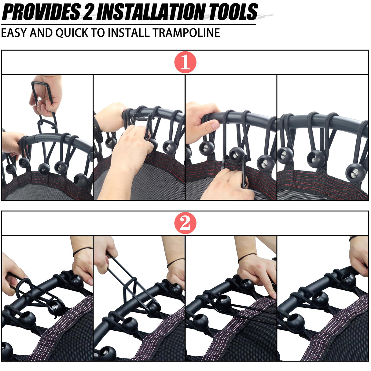 Newan 40'' Silent Fitness Mini Trampoline - Indoor Rebounder for Adults - Best Urban Cardio Jump Fitness Workout Trainer, Covered Bungee Rope System - Max Limit 330 lbs NEWAN