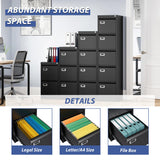 Anxxsu 5 Drawer File Cabinet, Filing Cabinets for Home Office, Vertical File Cabinet with Lock, 64.3" H Locking File Cabinet for A4 Legal/Letter, Assembly Required (Black) Anxxsu