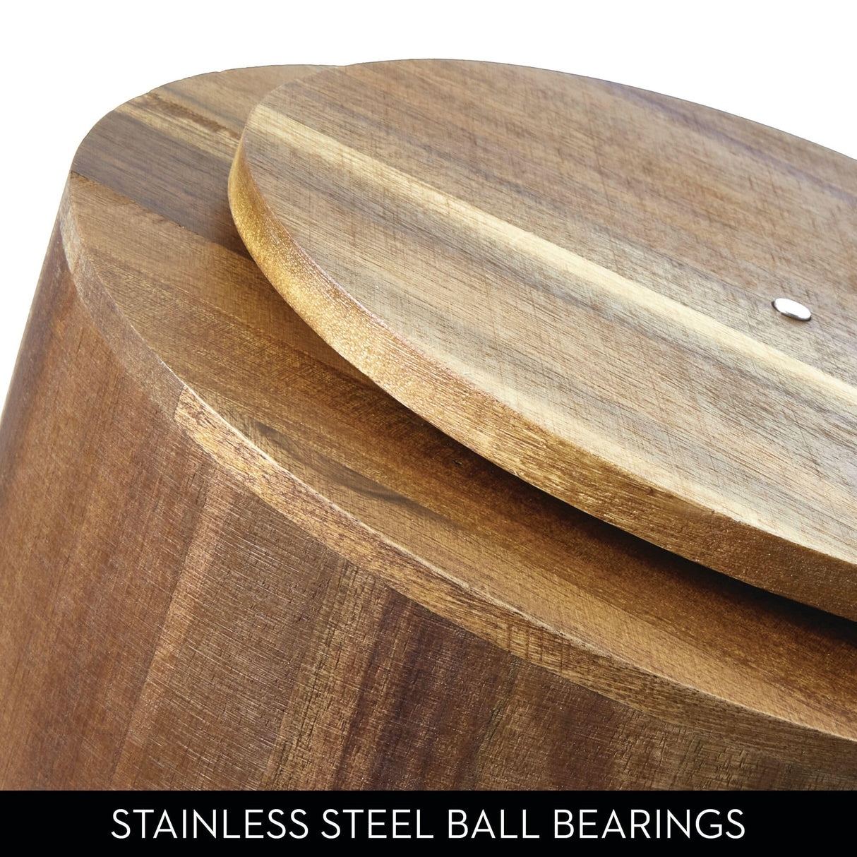 iDesign 10-Inch Round Acacia Wood Lazy Susan Organizer for Kitchen - Set of 4 - Natural InterDesign