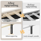 Yaheetech Full Bed Frame Upholstered Platform Bed with Wing Side Tufted Headboard/Sturdy Wooden Slat Support/No Box Spring Needed/Mattress Foundation,Beige Full Bed Yaheetech