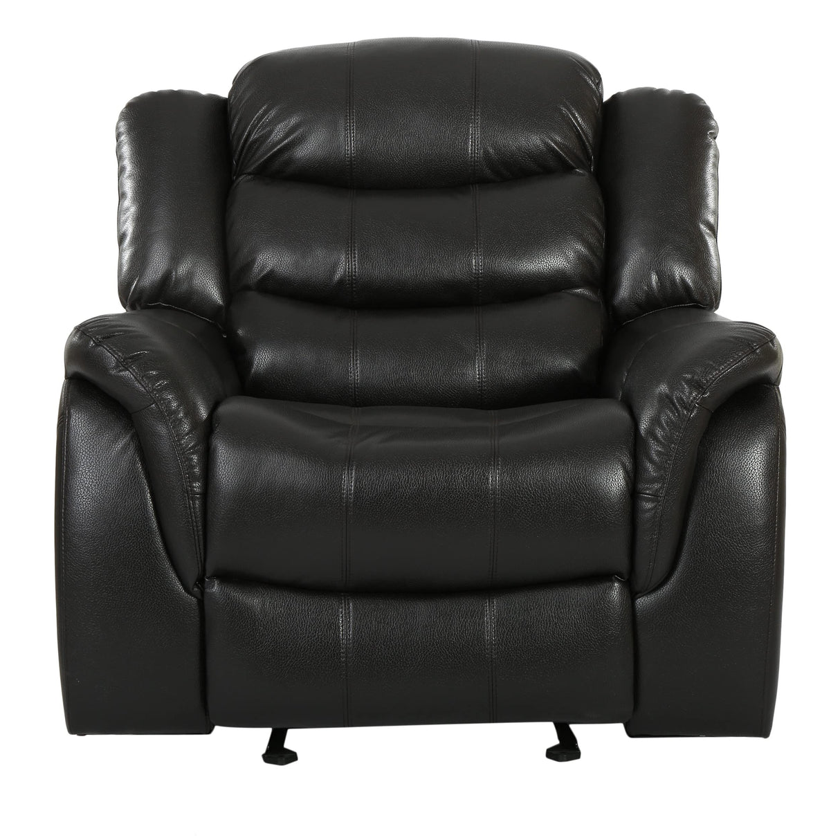 Christopher Knight Home GDFStudio Great Deal Furniture Merit Black Leather Recliner/Glider Chair GDFStudio